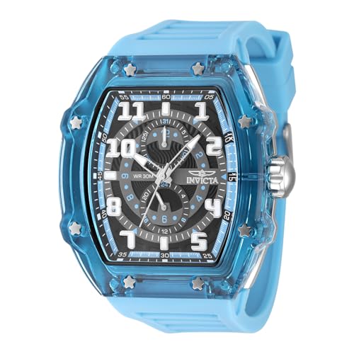 Invicta Racing 48444 Herren Uhr - Wasserdicht - Analog - Quarzuhrwerk - Kunststoff mit schwarzen zifferblat - 48mm von Invicta