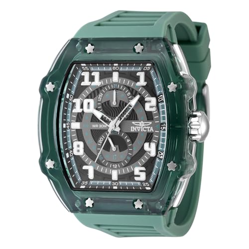 Invicta Racing 48445 Herren Uhr - Wasserdicht - Analog - Quarzuhrwerk - Kunststoff mit schwarzen zifferblat - 48mm von Invicta