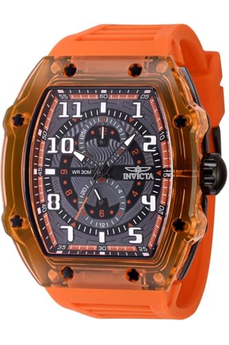 Invicta Racing 48718 Herren Uhr - Wasserdicht - Analog - Quarzuhrwerk - Kunststoff mit schwarzen zifferblat - 48mm von Invicta