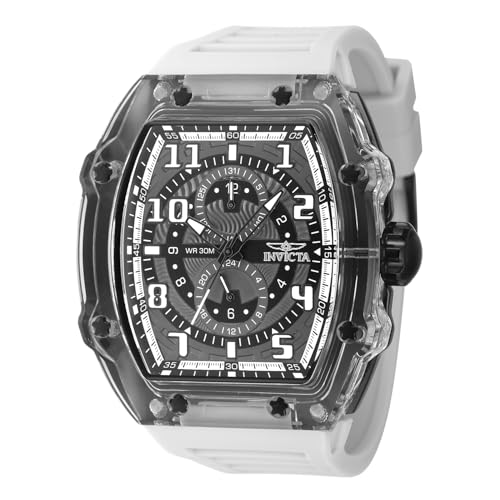 Invicta Racing 48719 Herren Uhr - Wasserdicht - Analog - Quarzuhrwerk - Kunststoff mit grauen zifferblat - 48mm von Invicta