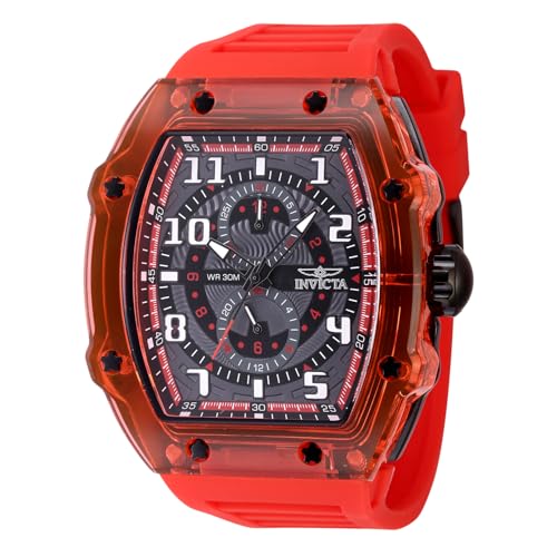 Invicta Racing 48720 Herren Uhr - Wasserdicht - Analog - Quarzuhrwerk - Kunststoff mit grauen zifferblat - 48mm von Invicta