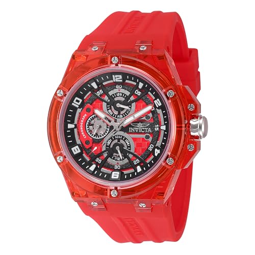 Invicta Racing 48801 Herren Uhr - Wasserdicht - Analog - Quarzuhrwerk - Kunststoff mit schwarzen zifferblat - 46mm von Invicta