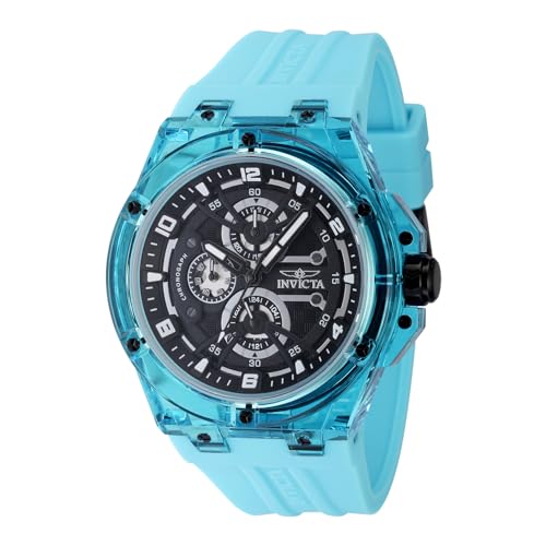 Invicta Racing 48808 Herren Uhr - Wasserdicht - Analog - Quarzuhrwerk - Kunststoff mit schwarzen zifferblat - 46mm von Invicta