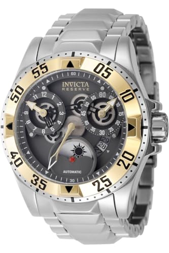 Invicta Reserve - Excursion 47573 Herren Uhr - Wasserdicht - Analog - Automatikuhr - Edelstahl mit grauen zifferblat - 49mm von Invicta