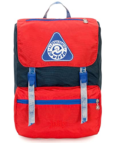 Invicta Rucksack – JOLLY VINTAGE ALPINISMUS, Rot/Blau – PC-Tasche 13 Zoll – Reise & Freizeit – ICONA – 18 l – für Herren und Damen, rot, Taglia unica, Modern von Invicta