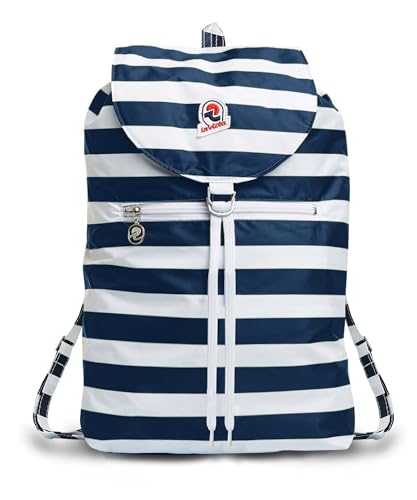 Invicta Tagesrucksack Rucksack für Reisen Outdoor - Daypack für Damen, Herren, mit Hüftgurt - faltbar 8 LT - Ultra leicht, Handgepäck mit Reißverschluss, gestreift zweifarbig blau/weiß Minisac Invicta Tagesrucksack Rucksack für Reisen Outdoor - Daypack für Damen, Herren, mit Hüftgurt - faltbar 8 LT - Ultra leicht, Handgepäck mit Reißverschluss, gestreift zweifarbig blau/weiß Minisac von Invicta