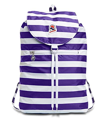 Invicta Tagesrucksack Rucksack für Reisen Outdoor - Daypack für Damen, Herren, mit Hüftgurt - faltbar 8 LT - Ultra leicht, Handgepäck mit Reißverschluss, gestreift zweifarbig violett/weiß Minisac Invicta Tagesrucksack Rucksack für Reisen Outdoor - Daypack für Damen, Herren, mit Hüftgurt - faltbar 8 LT - Ultra leicht, Handgepäck mit Reißverschluss, gestreift zweifarbig violett/weiß Minisac von Invicta