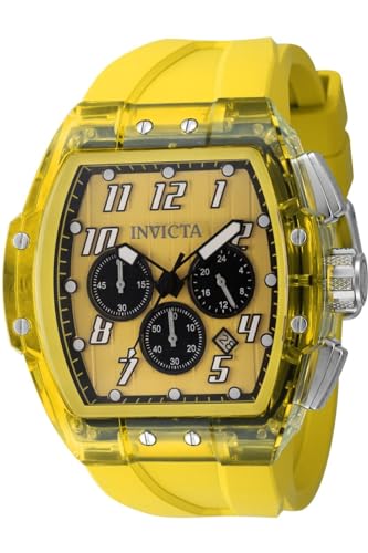 Invicta S1 Rally 45482 Herren Uhr - Wasserdicht - Analog - Quarzuhrwerk - Edelstahl mit Gelbes zifferblat - 47mm von Invicta