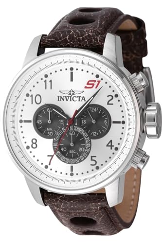 Invicta S1 Rally 45911 Herren Uhr - Wasserdicht - Analog - Quarzuhrwerk - Edelstahl mit silbernen zifferblat - 48mm von Invicta