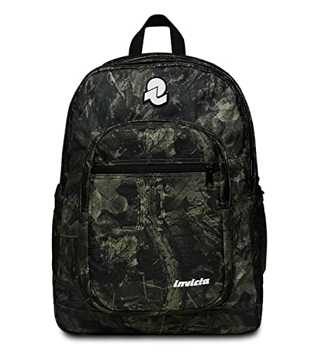 Invicta Schulrucksack JELEK FANTASY, Militärgrün – Rucksack mit zwei Fächern – PC-Tasche, Trinkflaschentasche, Organizer – Schulrucksack für Jungen, Freizeitrucksack – Eco Material, militär-grün, 32 x von Invicta