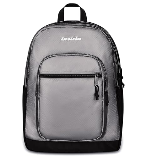 Invicta Schulrucksack Jelek Metallic, Grau, Doppelfach mit PC-Tasche und Trinkflasche, 34 l, für mittlere und obere Schule, Rucksack für Mädchen und Jungen Invicta Schulrucksack Jelek Metallic, Grau, Doppelfach mit PC-Tasche und Trinkflasche, 34 l, für mittlere und obere Schule, Rucksack für Mädchen und Jungen von Invicta