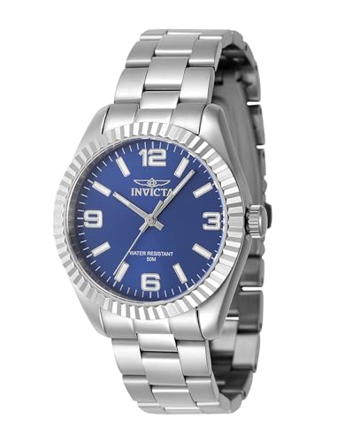 Invicta Specialty 47466 Damen Uhr - Wasserdicht - Analog - Quarzuhrwerk - Edelstahl mit blauen zifferblat - 36mm von Invicta