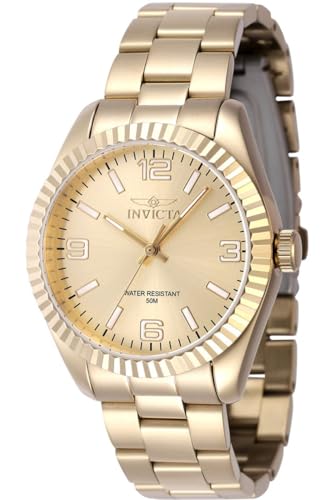 Invicta Specialty 47475 Damen Uhr - Wasserdicht - Analog - Quarzuhrwerk - Edelstahl mit goldenen zifferblat - 36mm Invicta Specialty 47475 Damen Uhr - Wasserdicht - Analog - Quarzuhrwerk - Edelstahl mit goldenen zifferblat - 36mm von Invicta