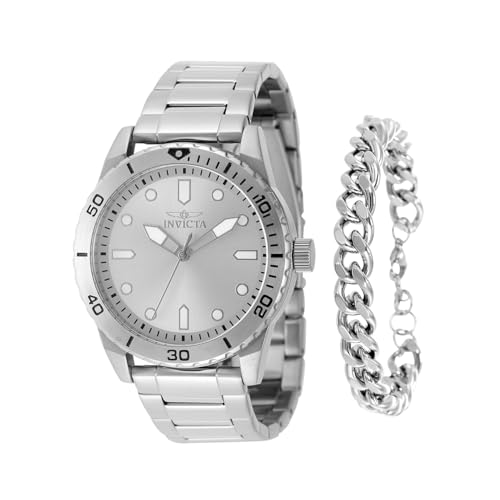 Invicta Specialty 48307 Herren Uhr - Wasserdicht - Analog - Quarzuhrwerk - Edelstahl mit silbernen zifferblat - 43mm von Invicta