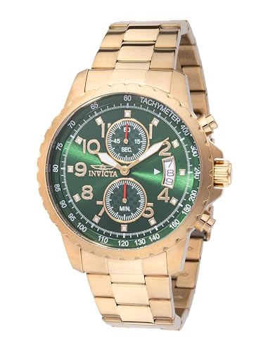 Invicta Specialty 48898 Herren Uhr - Wasserdicht - Analog - Quarzuhrwerk - Edelstahl mit grünen zifferblat - 45mm von Invicta