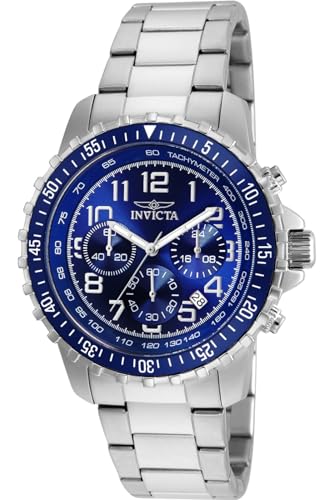 Invicta Specialty 6621 Herren Uhr - Wasserdicht - Analog - Quarzuhrwerk - Edelstahl mit blauen zifferblat - 45mm von Invicta