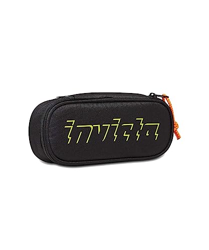 Invicta Stifthalter, Lip Pencil Bag, Schwarz, Innentasche mit Reißverschluss, Logo Siebdruck, Stifthalter Schule, Jet Black, DIMENSIONI: 22x9x5,5 cm, Schule von Invicta