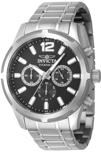 Invicta TI-22 47511 Herren Uhr - Wasserdicht - Analog - Quarzuhrwerk - Titanium mit schwarzen zifferblat - 45mm Invicta TI-22 47511 Herren Uhr - Wasserdicht - Analog - Quarzuhrwerk - Titanium mit schwarzen zifferblat - 45mm von Invicta