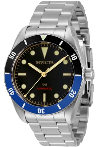Invicta Vintage Pro Diver 34333 Herren Uhr - Wasserdicht - Analog - Automatikuhr - Edelstahl mit schwarzen zifferblat - 40mm von Invicta