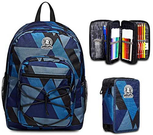 RUCKSACK DIAL FANTASY mit Trinkflaschenfach,Unisex, Sport und Freizeit, Design,Schultasche für Teenager+ Federmäppchen, Mäppchen,Federtasche für Schreibwaren,Kugelschreiber,Schule - Grundschule. von Invicta