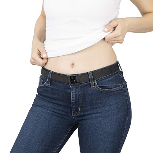 Invisibelt No Show Damen Stretchgürtel Verstellbarer Flacher Gürtel Einheitsgröße, Skinny Stretch Schwarz Invisibelt No Show Damen Stretchgürtel Verstellbarer Flacher Gürtel Einheitsgröße, Skinny Stretch Schwarz von Invisibelt
