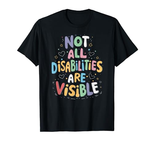 Invisible Aware Apparels - Unsichtbare Behinderung - Nicht alle Behinderungen sind sichtbar - T-Shirt - Schwarz - S - Damen von Invisible Aware Apparels