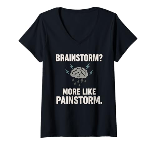 Damen Migräne Survivor Chronische Schmerzen Krieger Spoonie Life T-Shirt mit V-Ausschnitt von Invisible Illness Humor Pain Warrior migraine Gift