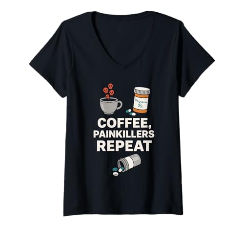 Damen Migräne Survivor Chronische Schmerzen Krieger Spoonie Life T-Shirt mit V-Ausschnitt von Invisible Illness Humor Pain Warrior migraine Gift