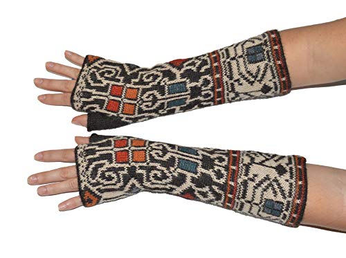 Invisible World Damen 100% Alpaka fingerlose Handschuhe – ideale Halbfinger Winter Strickhandschuhe – Congo von Invisible World