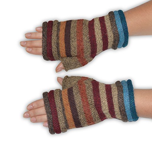 Invisible World Damen 100% Alpaka fingerlose Handschuhe – ideale Halbfinger Winter Strickhandschuhe – Rot Invisible World Damen 100% Alpaka fingerlose Handschuhe – ideale Halbfinger Winter Strickhandschuhe – Rot von Invisible World