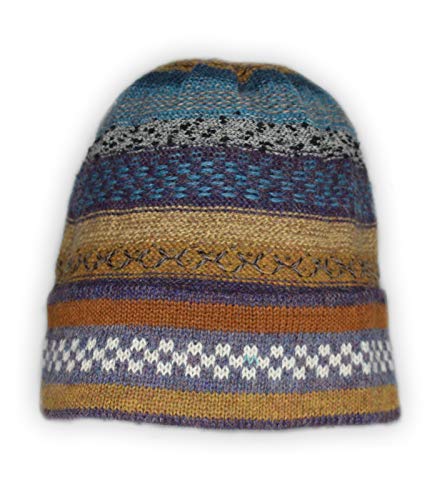 Invisible World Damen und Herren 100% Alpaka Wintermütze - Handgestrickte und warme Winter Beanie Mütze - Carmen -M von Invisible World