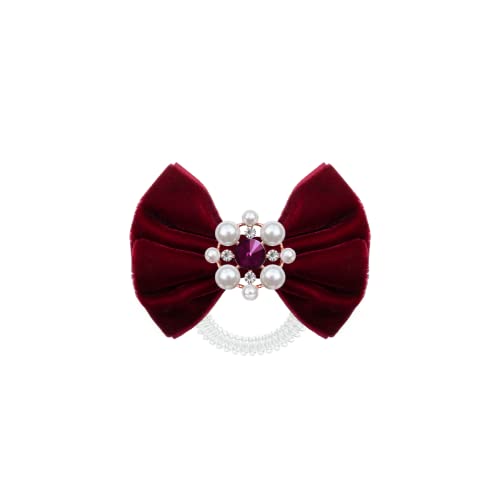 Invisibobble Bowtique Haarschleife, Spiral Haargummi Schleife Bordeaux Rot mit Perlen I Haarschmuck für Mädchen & Damen I Limited Collection von Invisibobble