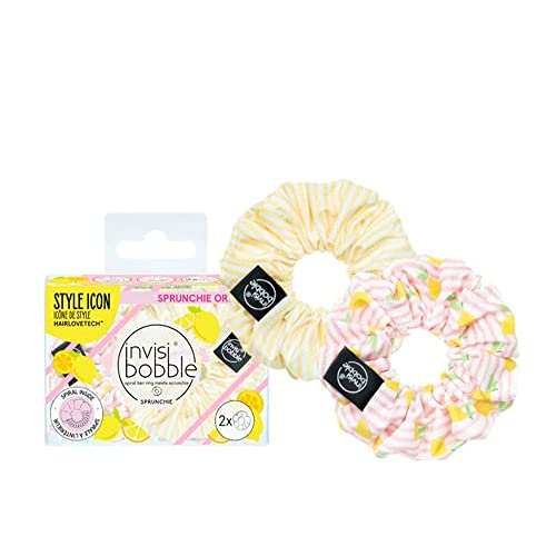 invisibobble Haargummi Set Fruit Fiesta #GNTM Scrunchie Pastell I 2x Haargummis Rosa und Gelb für Mädchen & Damen I Scrunchies Gestreift I designed im Herzen Münchens von invisibobble