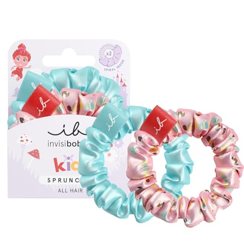 invisibobble Kids Puppy Love, Bunter Scrunchie & Spiralhaargummi für Kinder, Maximaler Halt, Sanft zum Haar, Mädchen Haargummi, 2 Stück von invisibobble