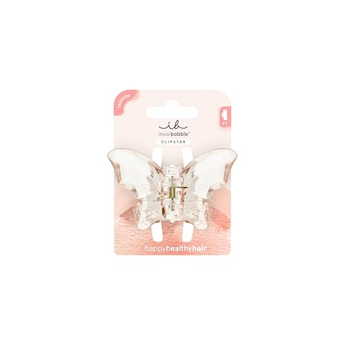 invisibobble Clipstar Diamond Butterfly (1 Stück) – Haarspange Damen & Mädchen in Schmetterlingsform – Große Haarklammer rosé-transparent – Für dünnes Haar – Elegantes Haaraccessoire mit Blumeffekt von invisibobble