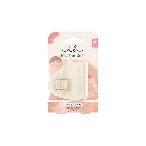 invisibobble EVERCLAW M Evershine (1 Stück) – Metallfreie Haarklammer in Gold-Optik – Recycelbar & haarschonend – Haarklammern für Damen, Friseur & Alltag – Stilvolle Alternative zu Haarspangen von invisibobble