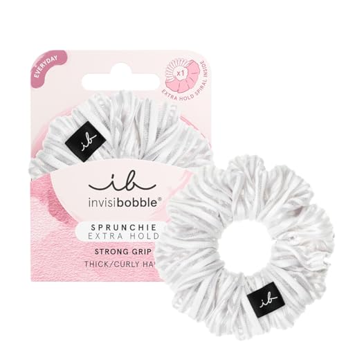 invisibobble Haargummi Extra Care Weiß Scrunchie Pure White, Haargummis starker Halt für Mädchen & Damen, Scrunchies Samt Weiß, designed im Herzen Münchens von Invisibobble