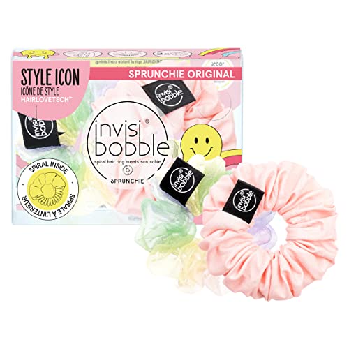 Invisibobble Haargummi Set Retro Dreamin' Scrunchie Pastell I 2x Haargummis Rosa und Bunt für Mädchen & Damen I Scrunchies Rosa I designed im Herzen Münchens von Invisibobble