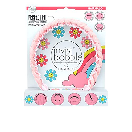 invisibobble Hairhalo Haarreif Retro Dreamin' I 1x verstellbarer Haarreifen Rosa Geflochtet Mädchen & Damen I haarschonend & bequem I designed im Herzen Münchens von invisibobble