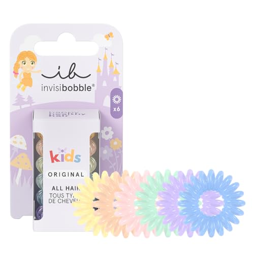 invisibobble Kids Take me to Candyland, Kinder Haargummi Spiral Zopfgummi, Hoher Tragekomfort, Wasserabweisend, Perfekt für Kinder, Bunte Regenbogenfarben, 6 Stück, 1 stück (6er Pack) von Invisibobble