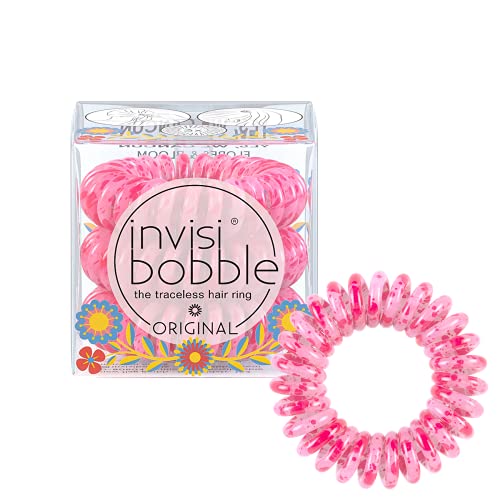 invisibobble Original Haargummi "Yes, We Cancun" I 3x Spirale Haargummis Pink für Mädchen & Damen I starker Halt & haarschonend I Limited Collection Flores & Bloom von Invisibobble