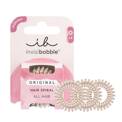 invisibobble Original Haargummis Bronze Me Pretty I 3x Spirale Haargummis bronze für Mädchen und Damen I starker Halt und haarschonend I das Original, designed im Herzen Münchens von Invisibobble