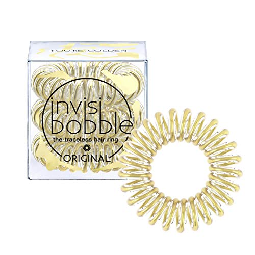 invisibobble Original Haargummis You´re Golden I 3x Spirale Haargummis gold für Mädchen und Damen I starker Halt und haarschonend I das Original, designed im Herzen Münchens von Invisibobble