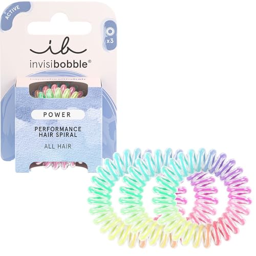 invisibobble Power Magic Rainbow, Buntes Spiral Haargummi für Dickes Haar & Aktiven Lebensstil, HAIRLOVETECH™ Technologie, starker Halt & Komfort, ideal für Damen & Mädchen, 3 Stück von invisibobble