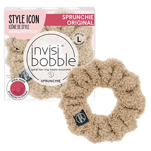 invisibobble Scrunchie Teddy I 1x Haargummi Plüsch Scrunchies super süß I Elastisches Haarband für Damen & Mädchen I Haarschmuck Flauschig von Invisibobble