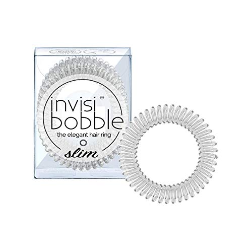 invisibobble Slim Haargummi Crystal Clear I 3x Dünne Haargummis durchsichtig für Mädchen & Damen I eleganter Look & starker Halt I designed im Herzen Münchens von Invisibobble