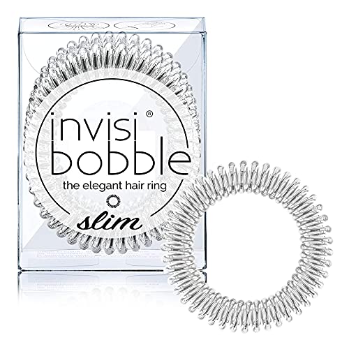 invisibobble Slim Haargummis Chrome Sweet Chrome I 3x Dünne Haargummis chrome für Mädchen und Damen I eleganter Look & starker Halt I das Original, designed im Herzen Münchens von Invisibobble