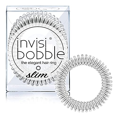 invisibobble Slim Haargummis Chrome Sweet Chrome I 3x Dünne Haargummis chrome für Mädchen und Damen I eleganter Look & starker Halt I das Original, designed im Herzen Münchens von invisibobble