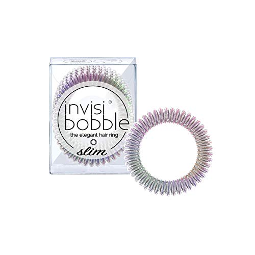 Invisibobble Slim Haargummis Vanity Fairy, 3x Dünne für Mädchen und Damen, eleganter Look und starker Halt, designed im Herzen Münchens, Regenbogen, 3 Stück (1er Pack) von Invisibobble