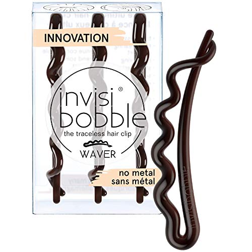 invisibobble Waver Plus Haarklammer Pretty Dark I 3x Haarnadel braun Mädchen & Damen I Haarspange groß starker Halt I designed in Herzen Münchens von Invisibobble